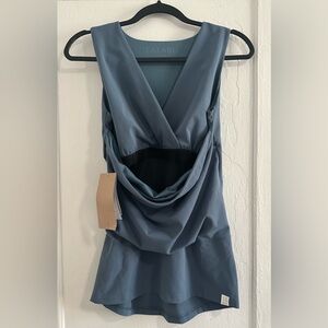 Lalabu Blue Draped Tank Top
